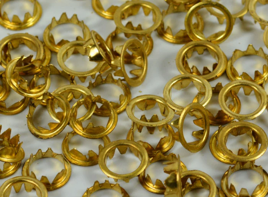 100 Clock Grommets Dial Key Hole Brass Finish Collets 10-12mm Old Antique Clocks